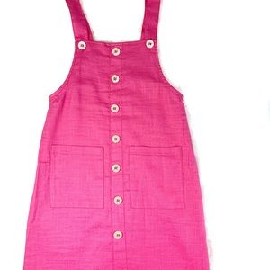 😍Preloved pink overalls dress for girls size 7/8